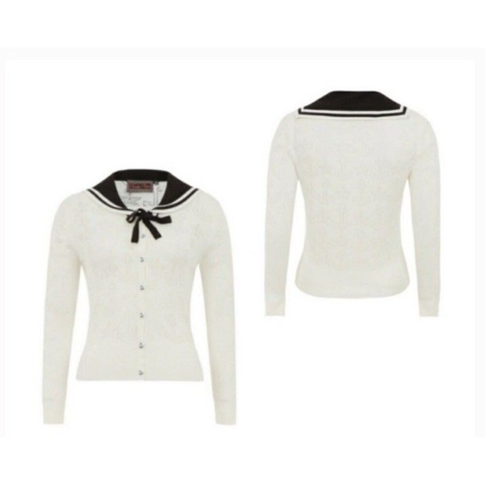 Voodoo Vixen Rockabilly 50’s Sailor Cardigan New Tags Size XL Slim Retro Grandma